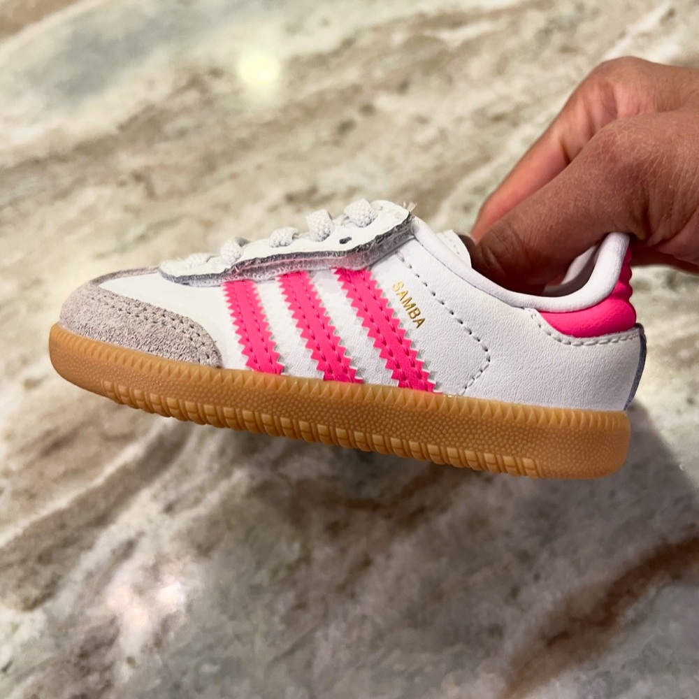 adidas Kids Samba Sneakers White Pink Gum - Picture 5 of 11